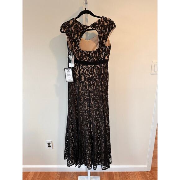 NEW NWT MSK Macys Long Black Lace Detail Evening Gown size 6 - Picture 9 of 10